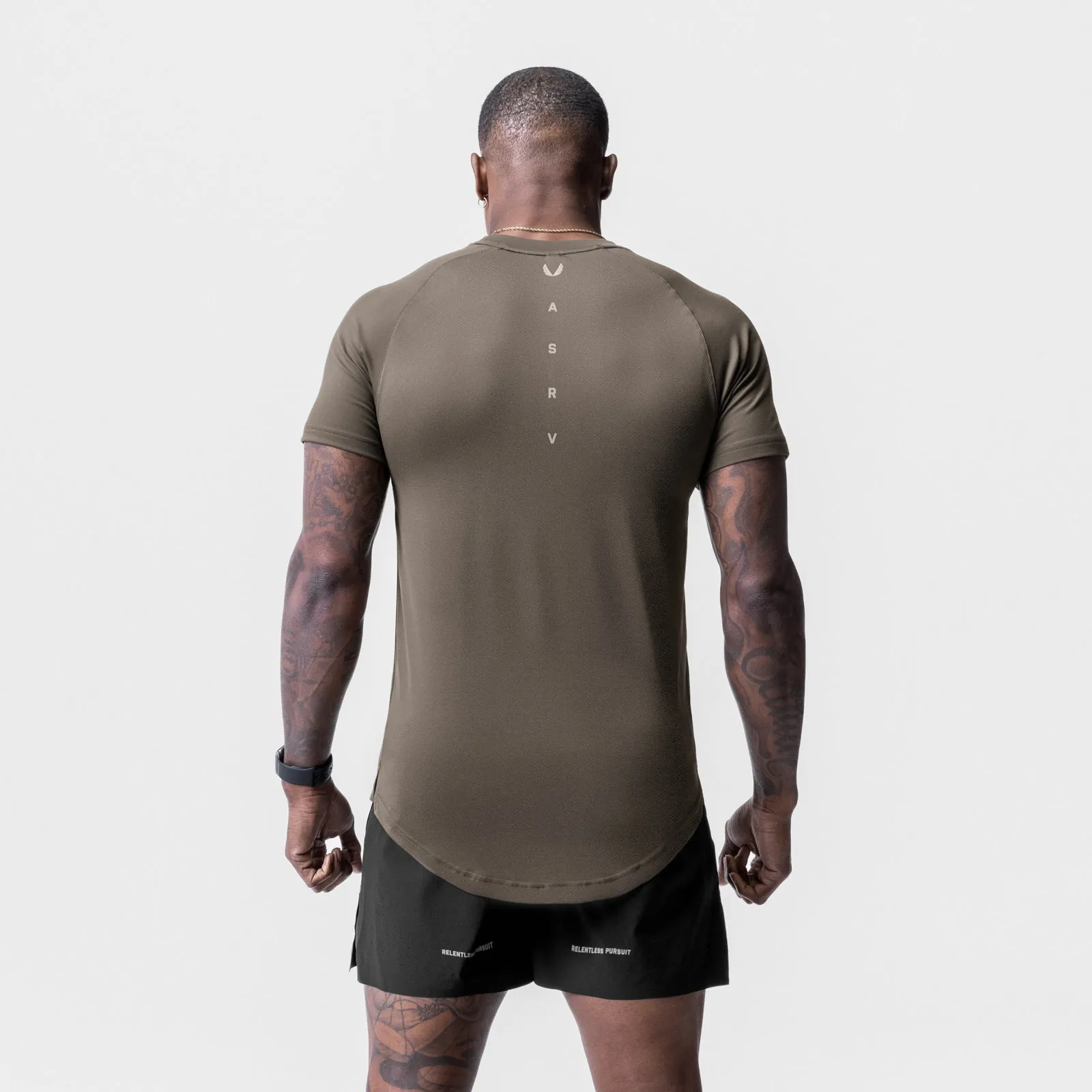 0716. Core Mesh Established Tee - Deep Taupe