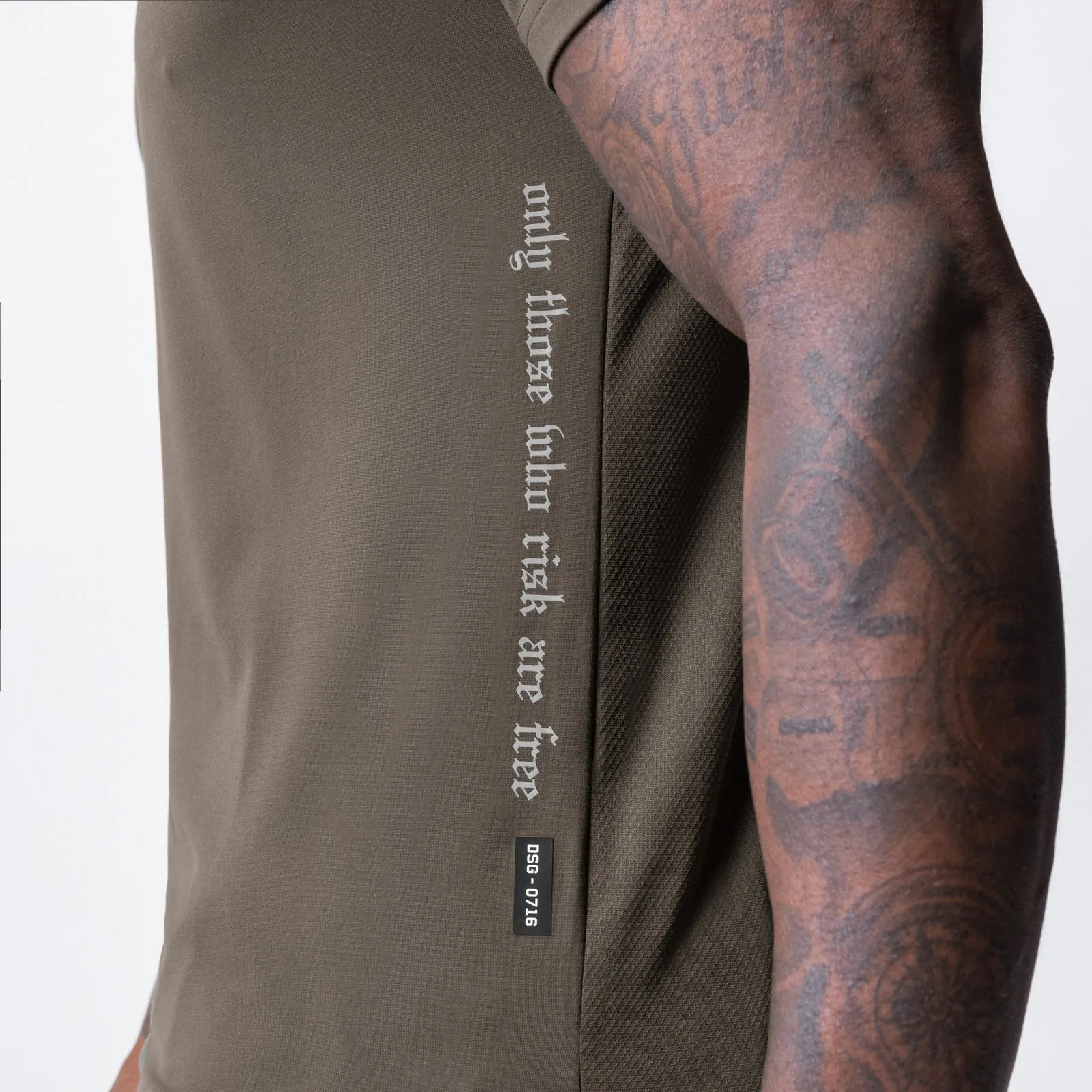 0716. Core Mesh Established Tee - Deep Taupe