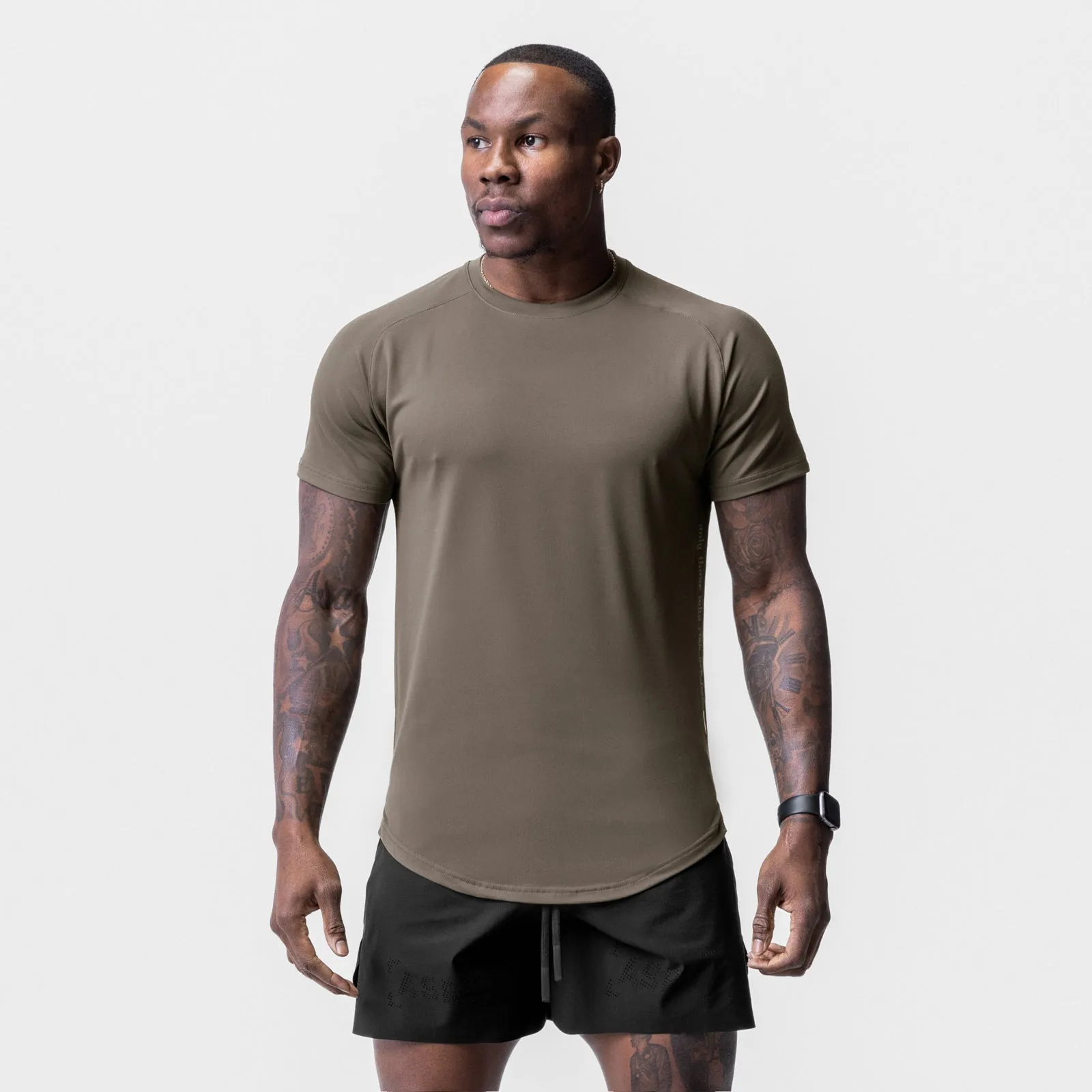 0716. Core Mesh Established Tee - Deep Taupe