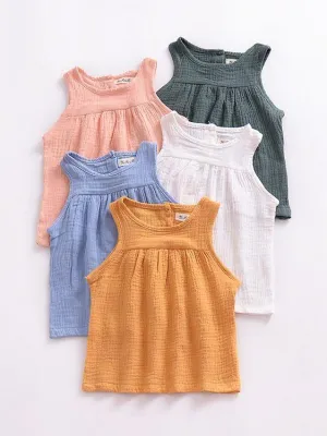5 Colors Baby Toddler Girl Solid Color Vest Tops Kids Summer Clothes