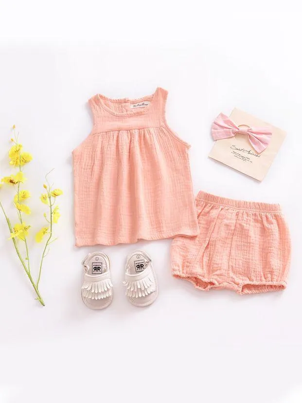 5 Colors Baby Toddler Girl Solid Color Vest Tops Kids Summer Clothes