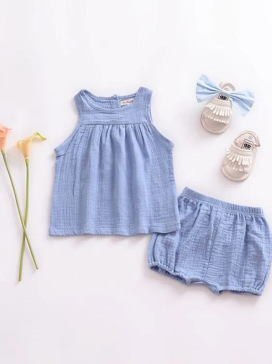 5 Colors Baby Toddler Girl Solid Color Vest Tops Kids Summer Clothes