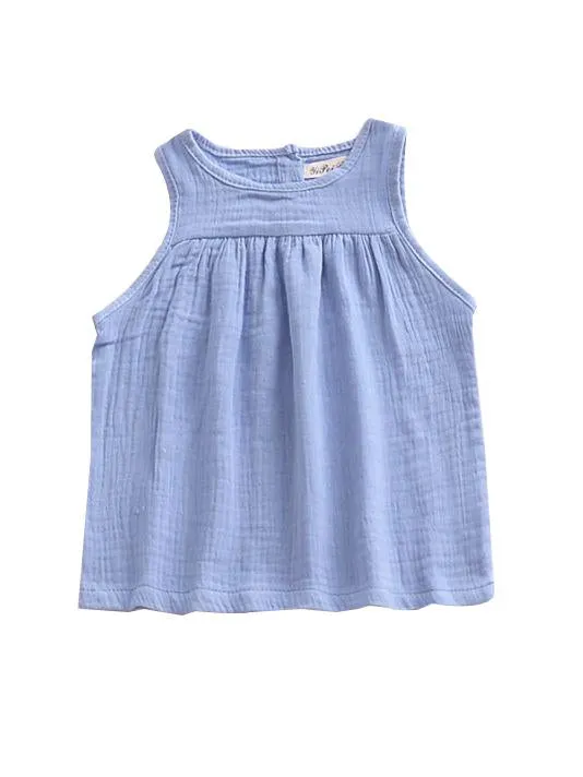 5 Colors Baby Toddler Girl Solid Color Vest Tops Kids Summer Clothes