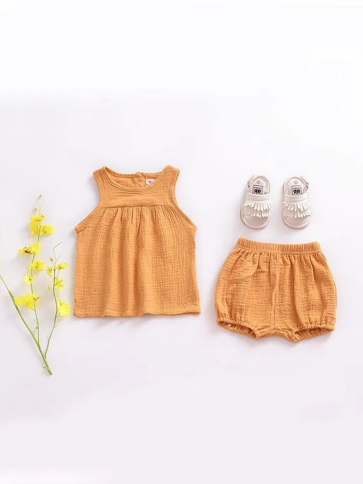 5 Colors Baby Toddler Girl Solid Color Vest Tops Kids Summer Clothes