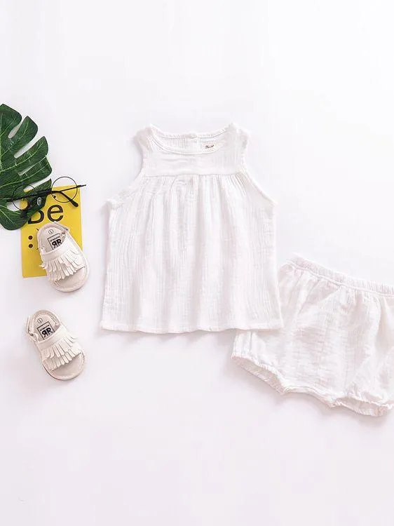 5 Colors Baby Toddler Girl Solid Color Vest Tops Kids Summer Clothes