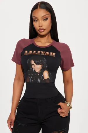 Aaliyah Raglan Baby Tee - Black/combo