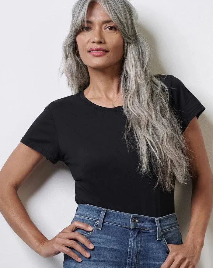 Abbie Slub Crewneck Tee - Black