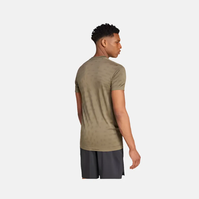 Adidas Gym Training Seamless Men's T-shirt -Olive Strata/Shadow Olive
