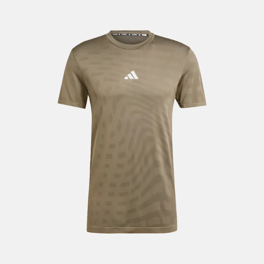 Adidas Gym Training Seamless Men's T-shirt -Olive Strata/Shadow Olive