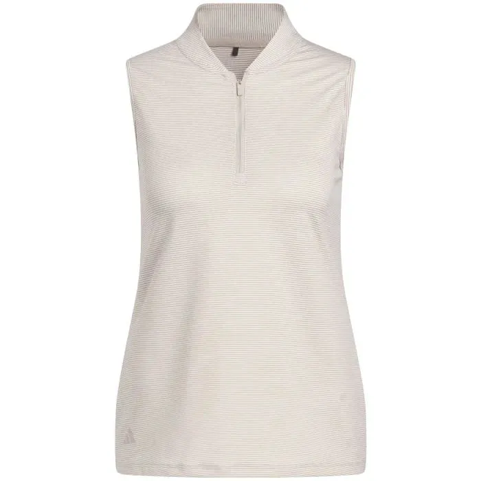 Adidas Ladies 2-colour Ottoman Stripe Sleeveless Polo