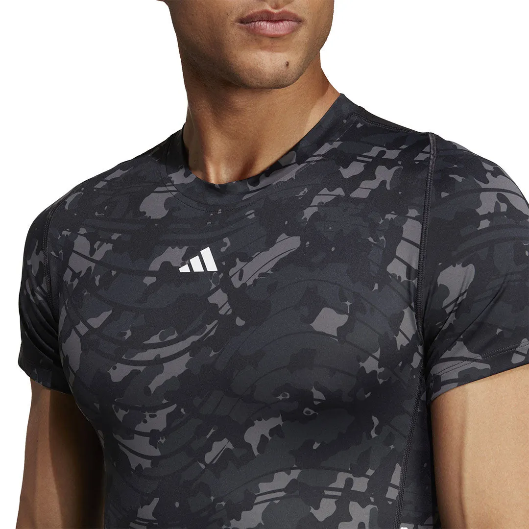 adidas - Men's Techfit Allover Print Training T-Shirt (HS9811)