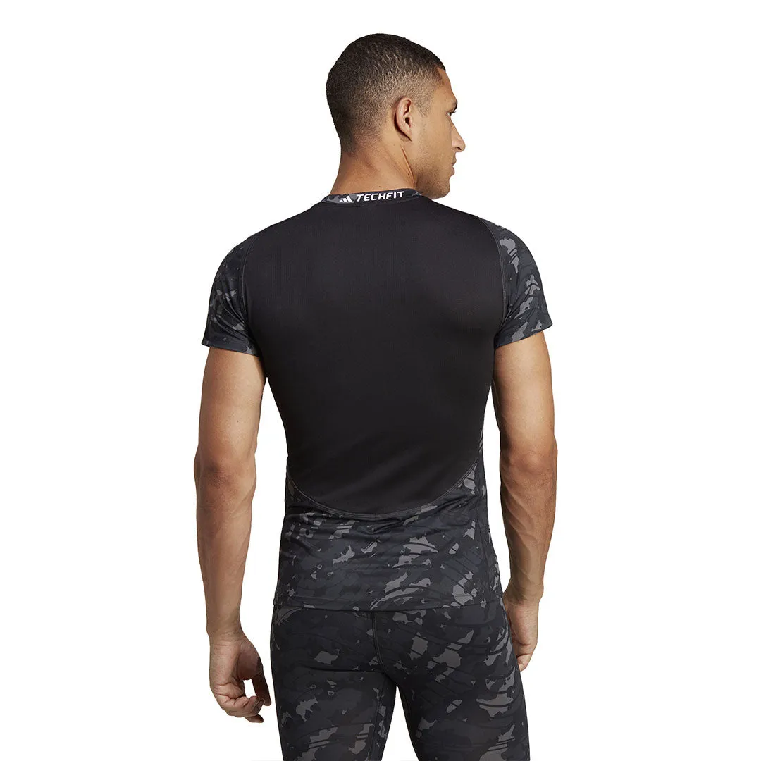 adidas - Men's Techfit Allover Print Training T-Shirt (HS9811)