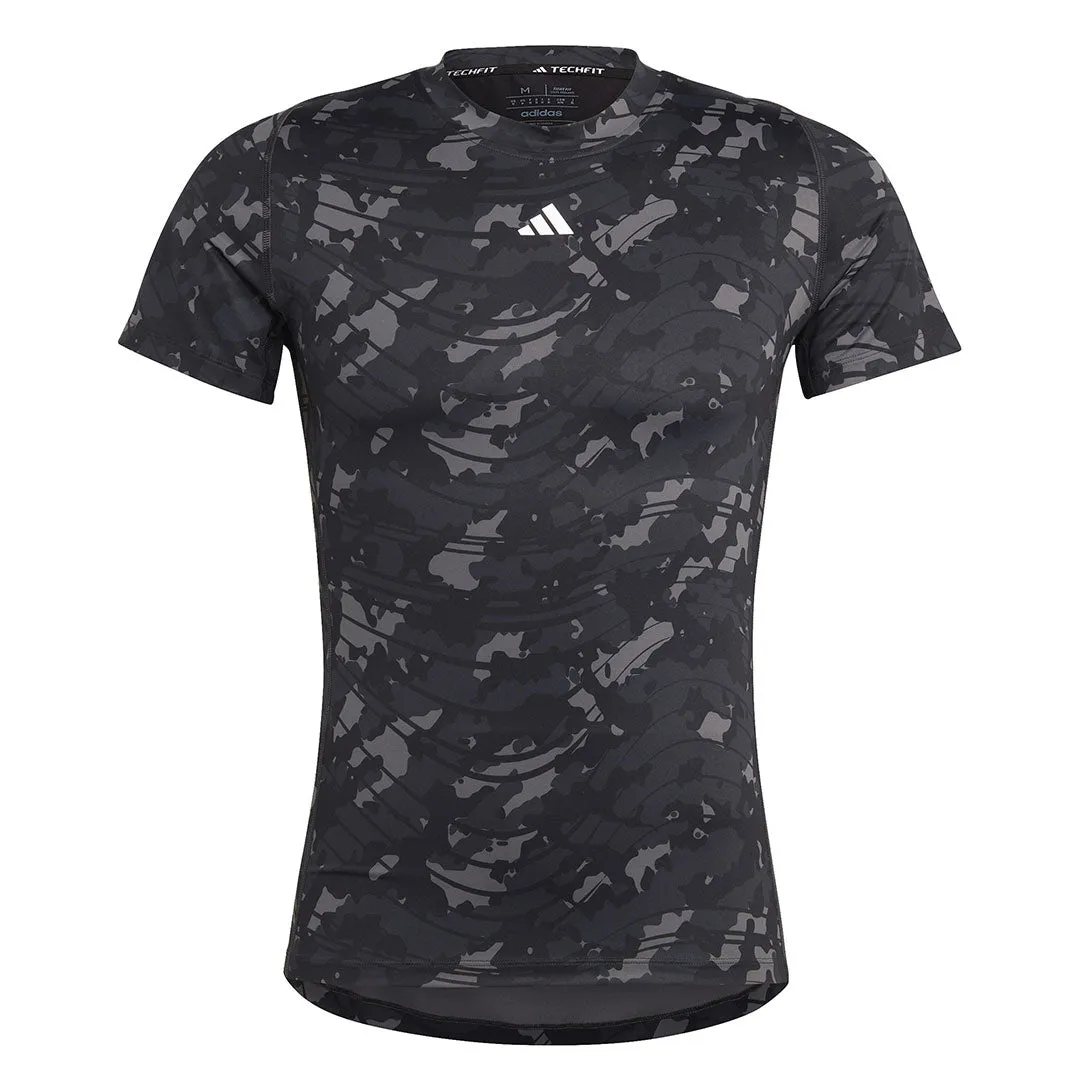 adidas - Men's Techfit Allover Print Training T-Shirt (HS9811)