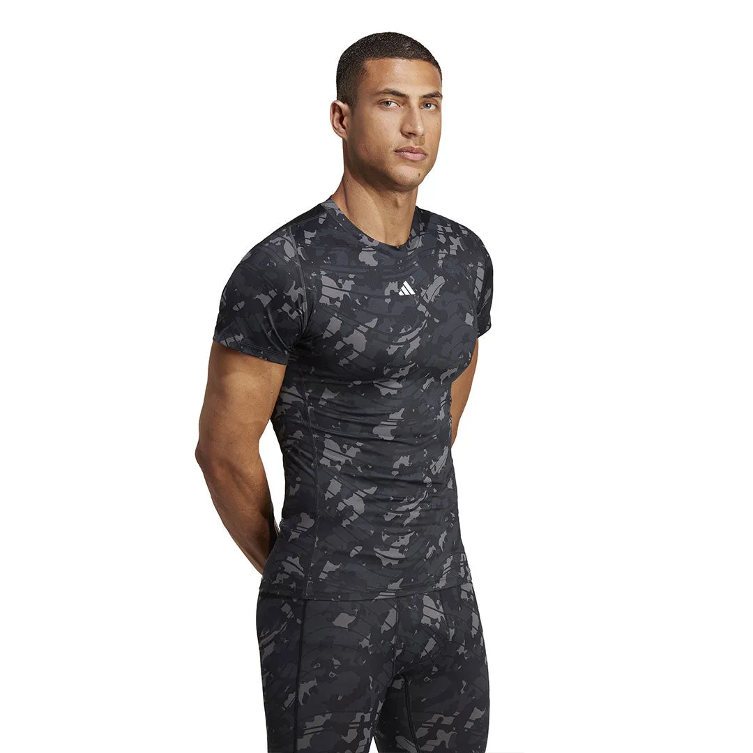 adidas - Men's Techfit Allover Print Training T-Shirt (HS9811)