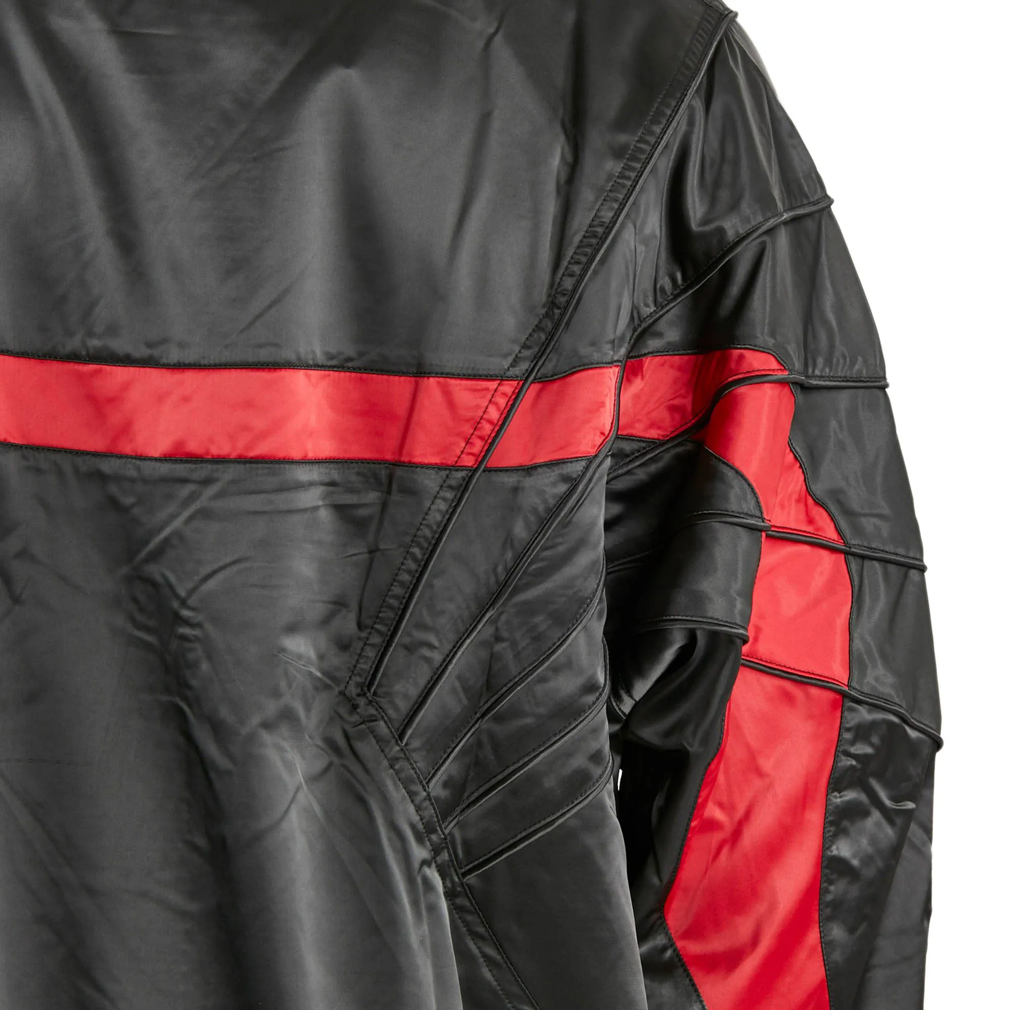 Air Jordan 5 Men's Satin Jacket Black-Gym Red