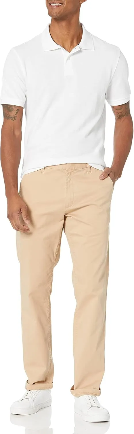 Amazon Essentials Men's Polo Shirts Short Sleeve, Slim-Fit Cotton Pique