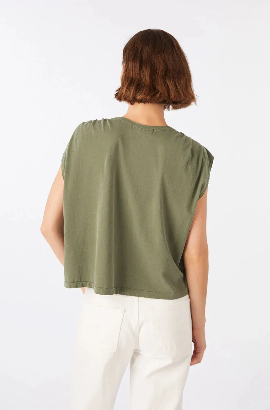 AMO Denim Gerty Short Sleeve Tee in Kelp