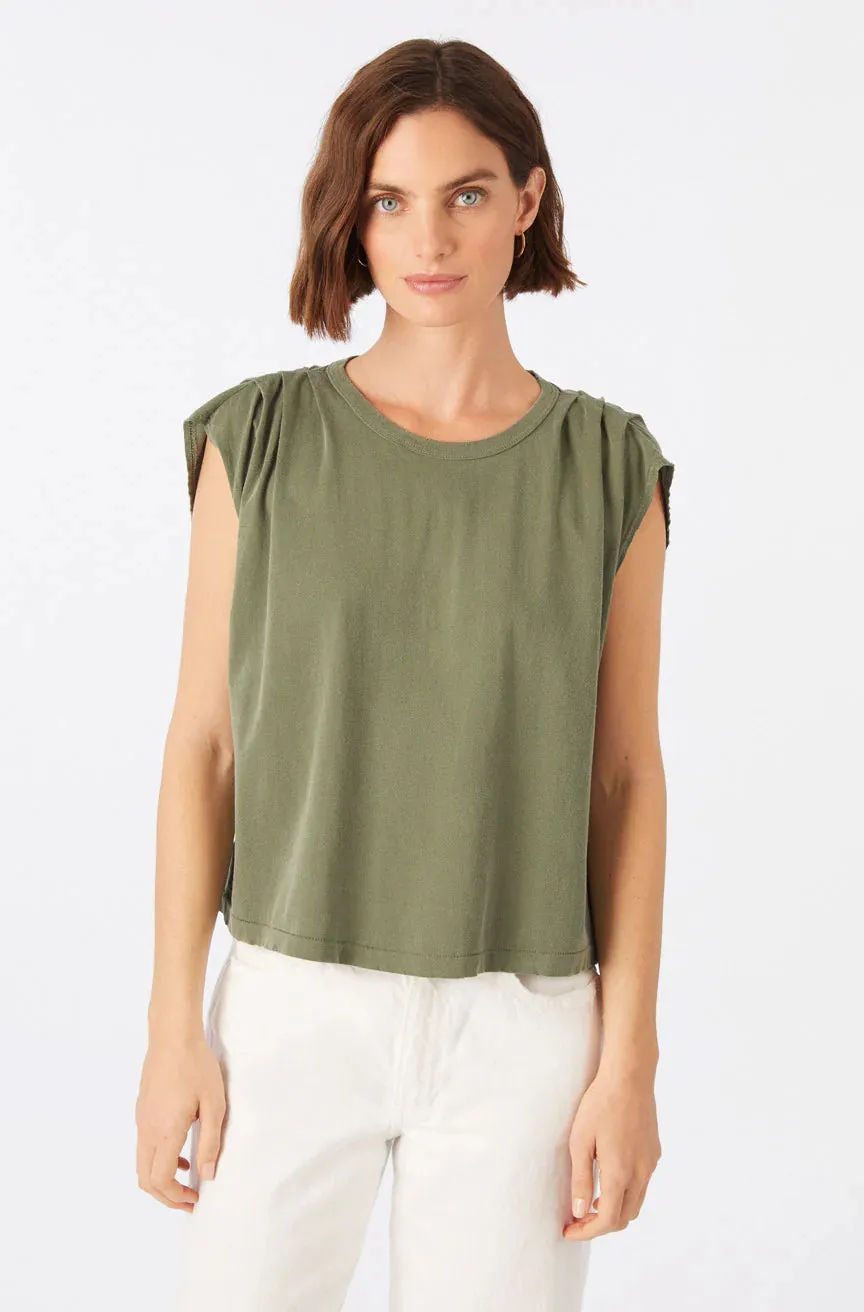 AMO Denim Gerty Short Sleeve Tee in Kelp