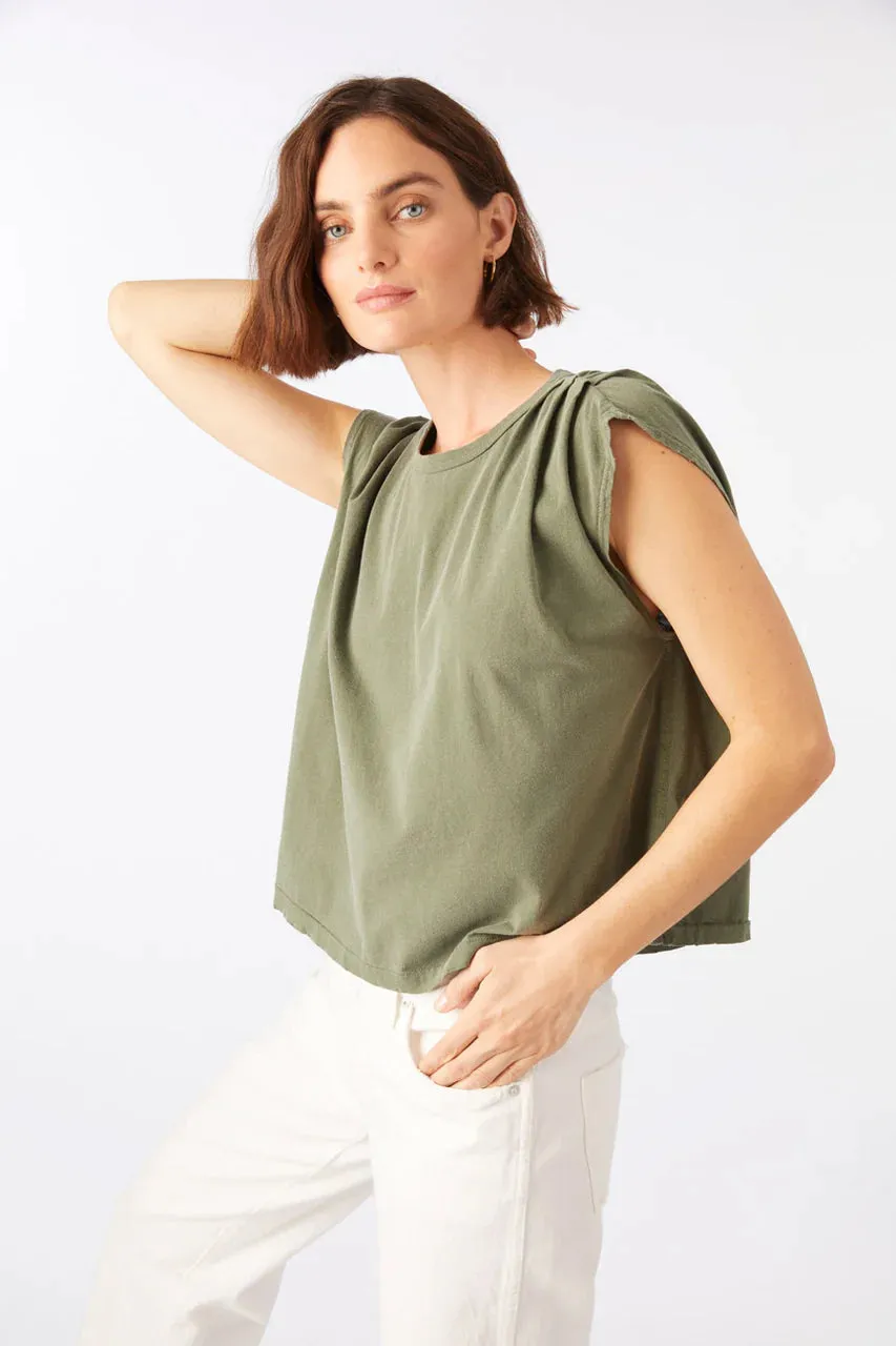 AMO Denim Gerty Short Sleeve Tee in Kelp