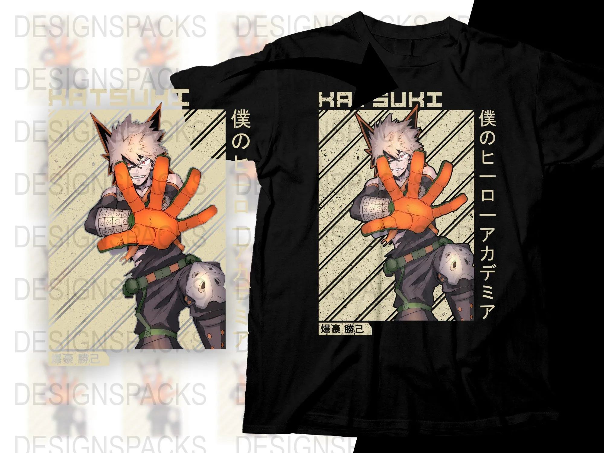 Anime Katsuki Bakugou Hero Academia Graphic Png Digital Download