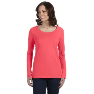 Anvil Women's Coral Ringspun Sheer Long-Sleeve Featherweight T-Shirt