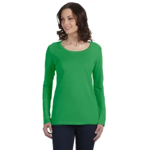 Anvil Women's Green Apple Ringspun Sheer Long-Sleeve Featherweight T-Shirt