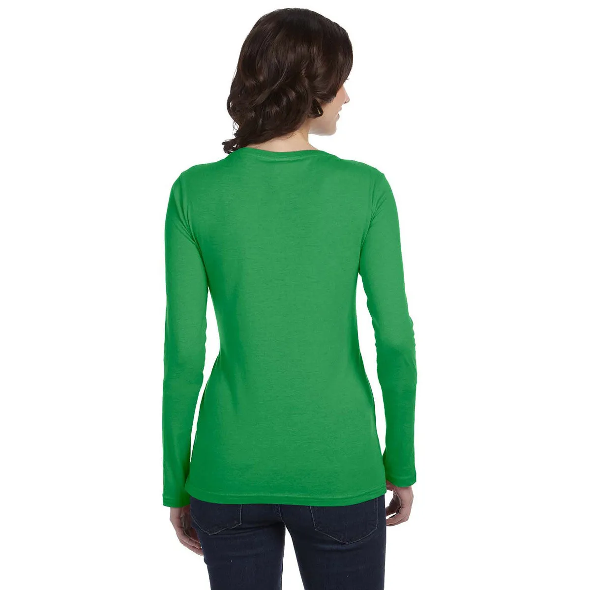 Anvil Women's Green Apple Ringspun Sheer Long-Sleeve Featherweight T-Shirt