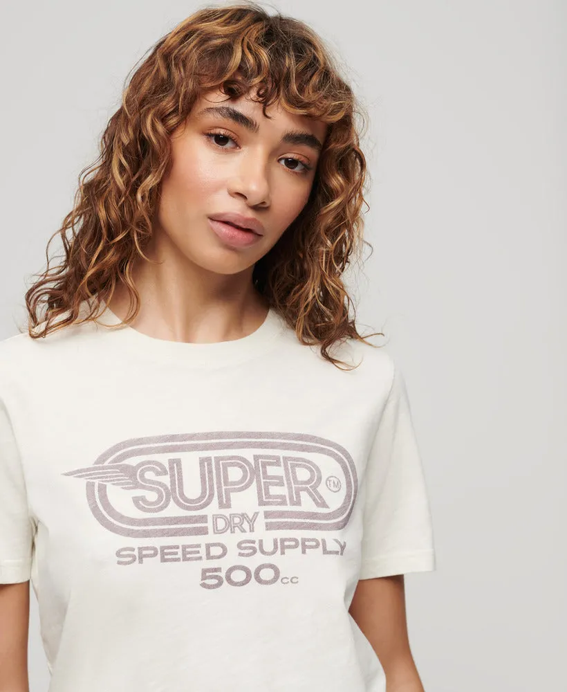 Archive Kiss Print Relaxed T-Shirt - Ecru Slub