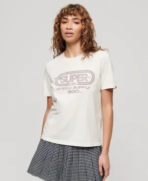 Archive Kiss Print Relaxed T-Shirt - Ecru Slub