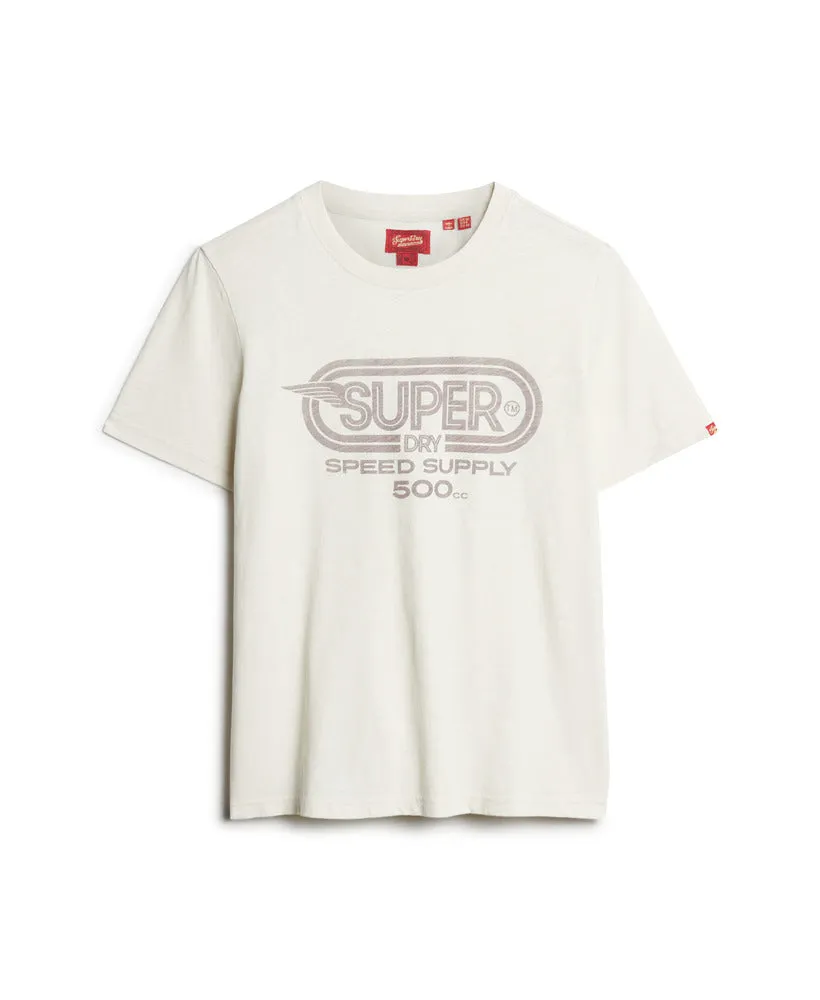 Archive Kiss Print Relaxed T-Shirt - Ecru Slub