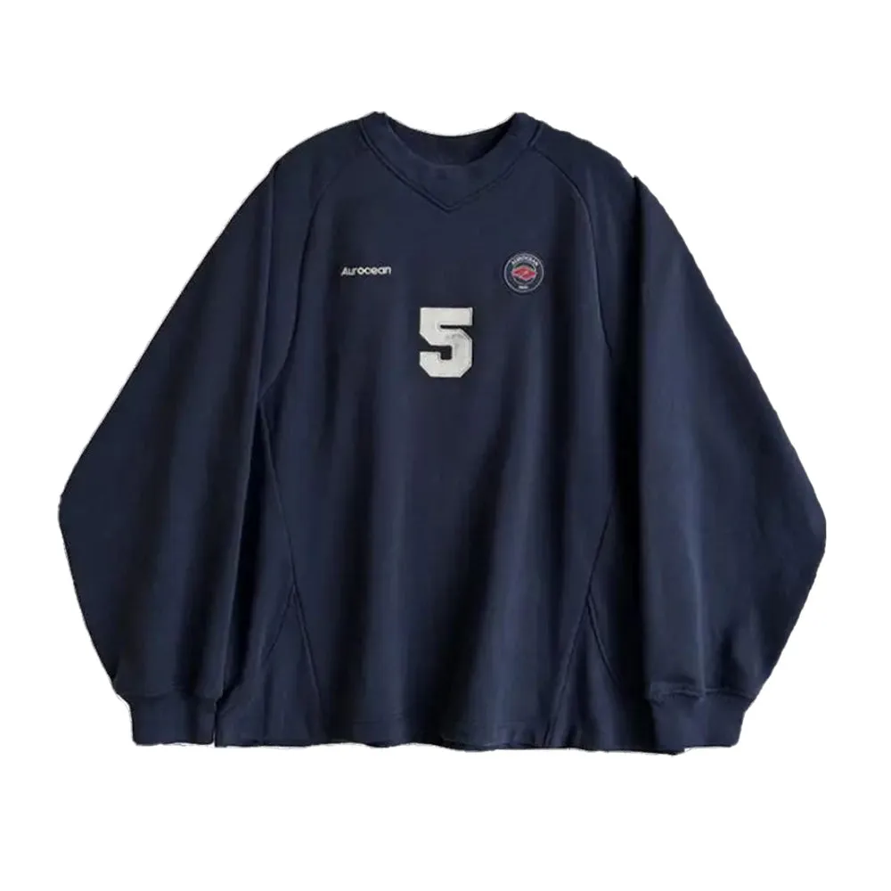 Autumn Sports Number Graphic Dirty Dyed Men Jersey