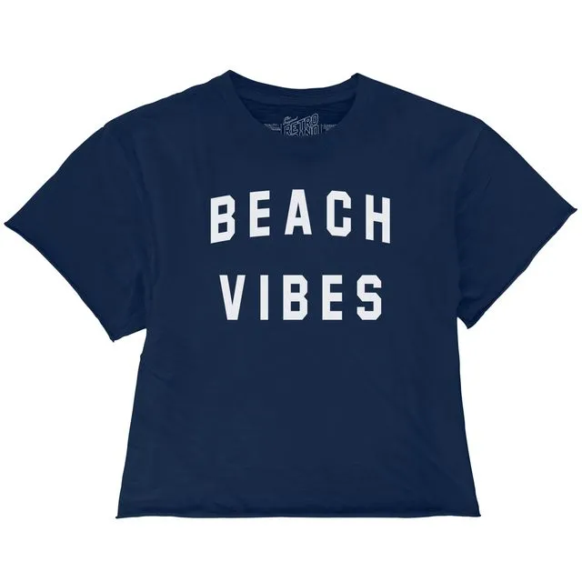 Beach Vibes Women's 100% Cotton Crop Slub Tee
