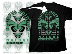 Beautiful Butterfly Nature Street Wear Png Digital Download