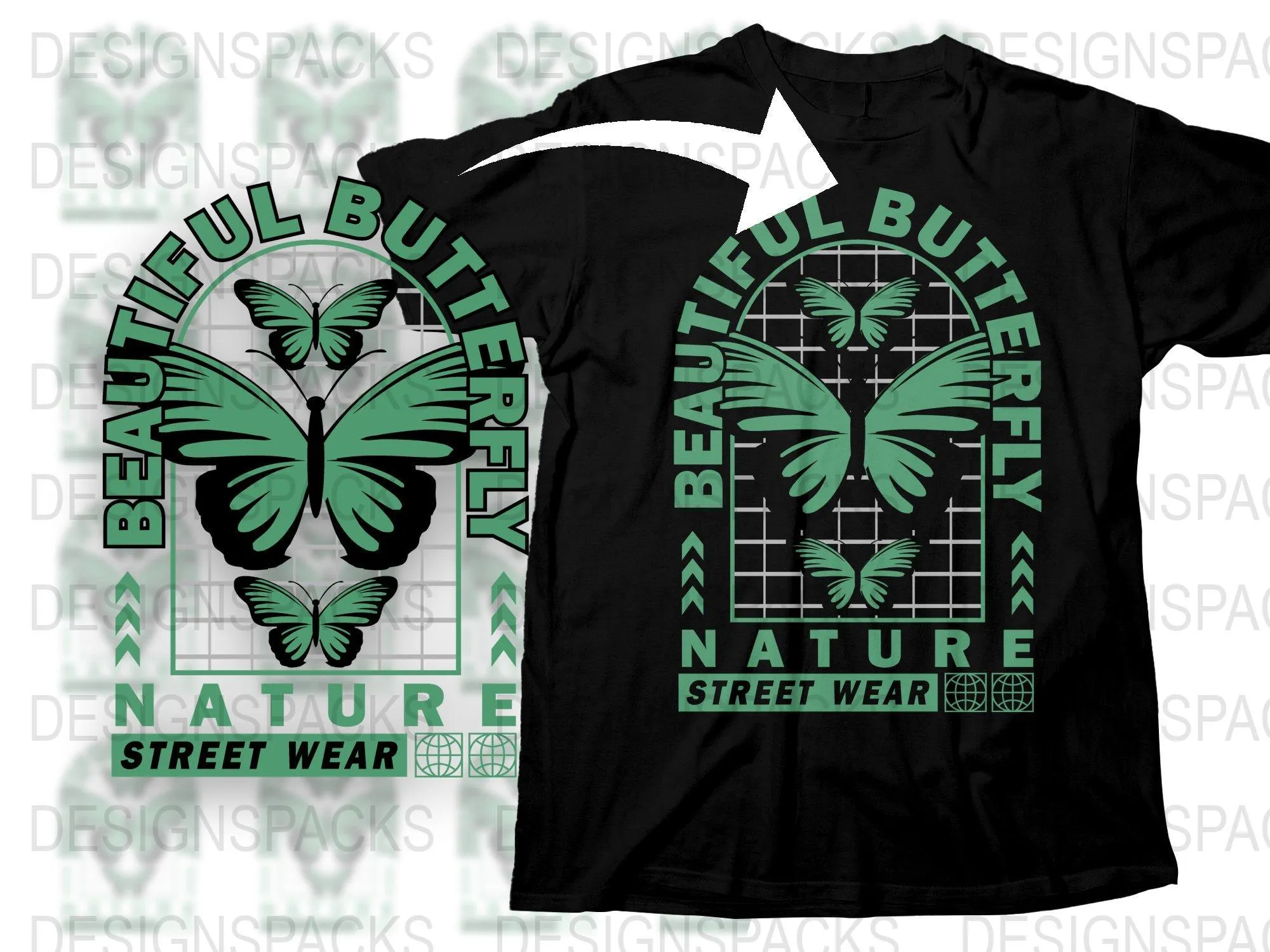 Beautiful Butterfly Nature Street Wear Png Digital Download