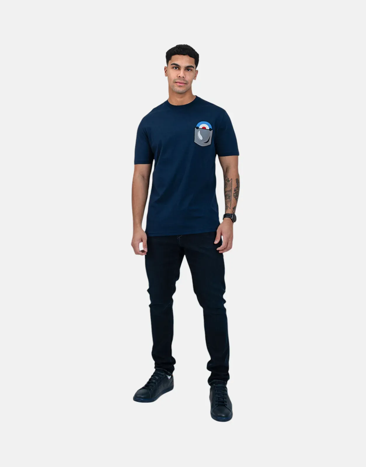 Ben Sherman Target Pocket Print Navy T-Shirt
