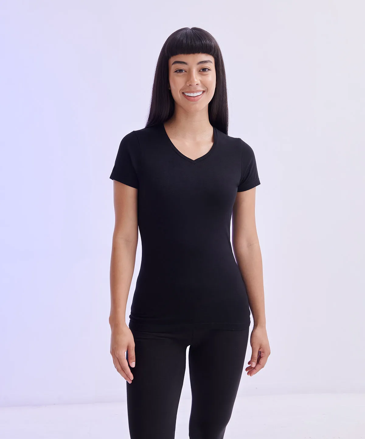 Black - Feel good women's stretch v-neck t-shirt