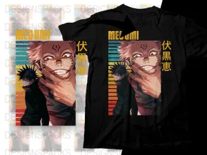 Bold Megumi and Sukuna Vision Graphic Png Digital Download