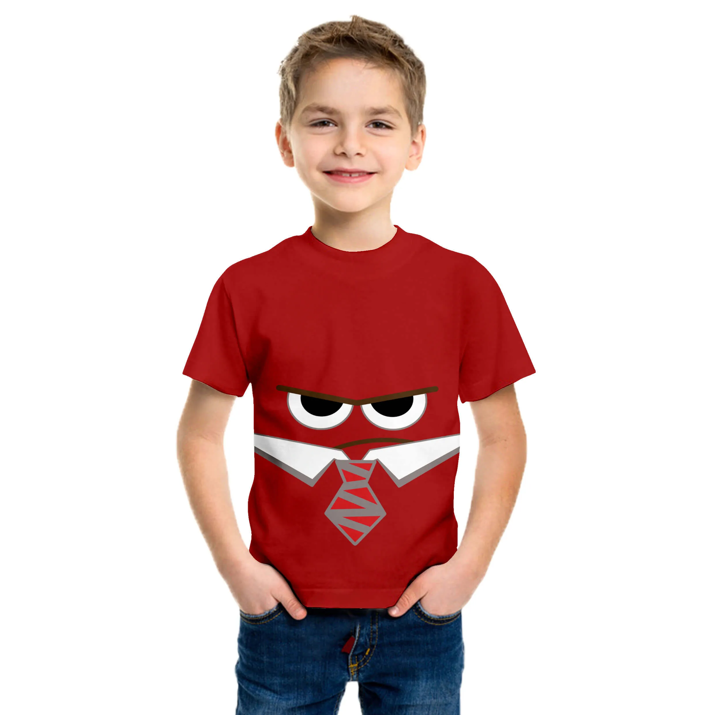 Boys T-Shirt 2024 Anime All Emotions Cosplay Shirt Anger Ennui Fear Anxiety Cosplay T-shirts