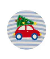 Car & X-mas Tree LS Knit T-Shirt- Blue Stripe