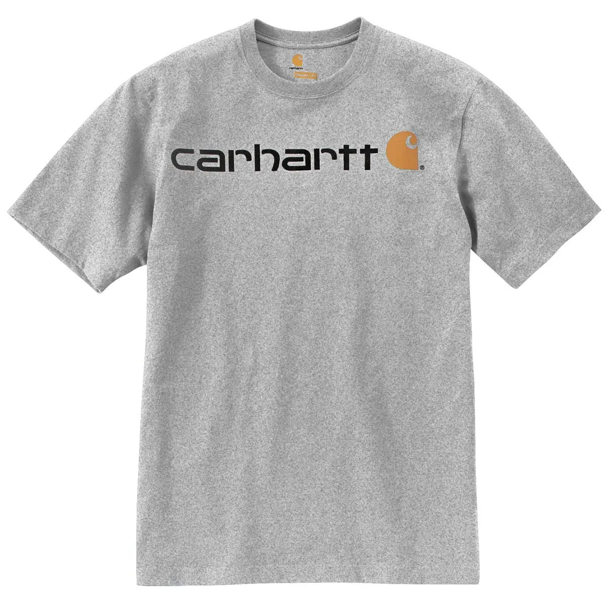 Carhartt Men's Heather Grey Signature Logo Short Sleeve T-Shirt