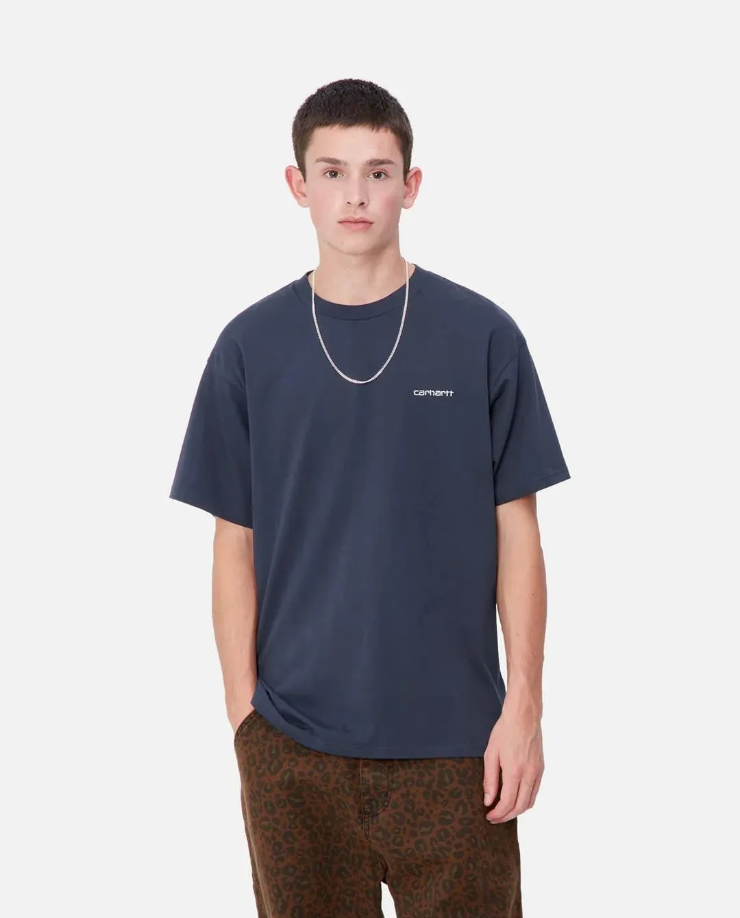 Carhartt WIP - Script Embroidery T-Shirt - Air Force Blue