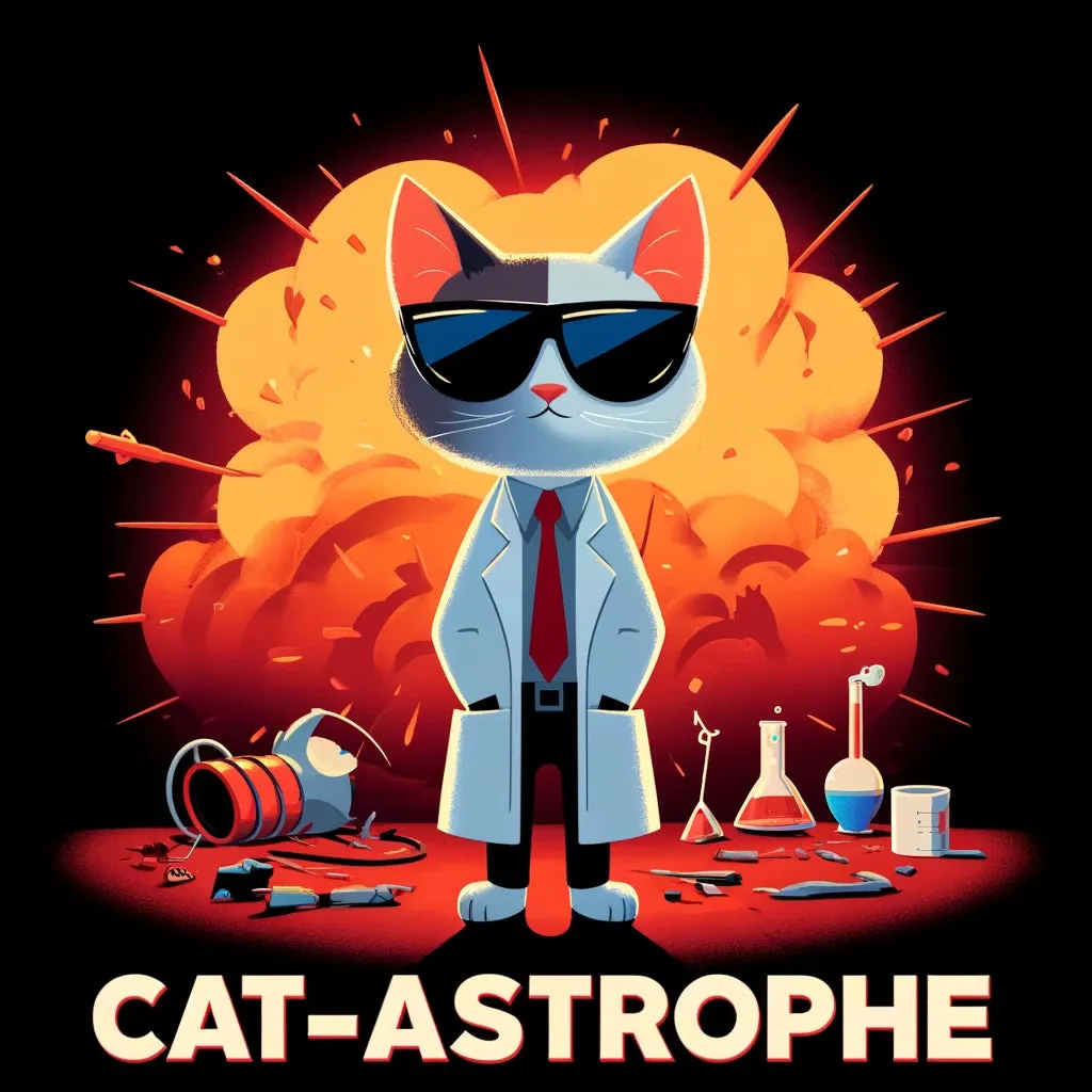 Cat Astrophe | Black T shirt | Oversized | Unisex