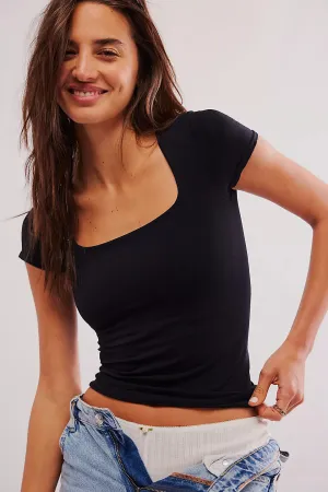 Clean Lines Baby Tee - Black
