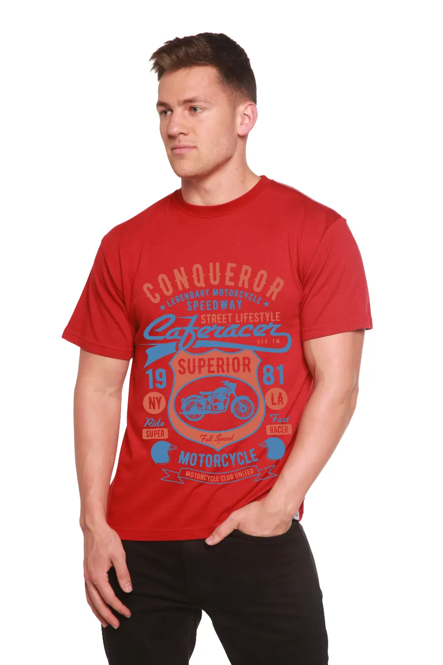 Conqueror Speedway Men's Bamboo Viscose/Organic Cotton Short Sleeve Graphic T-Shirt