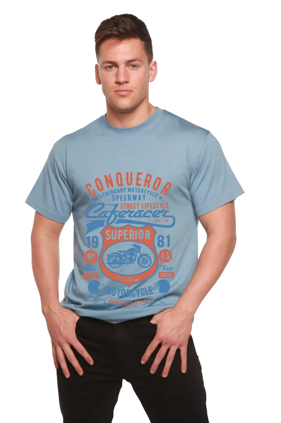Conqueror Speedway Men's Bamboo Viscose/Organic Cotton Short Sleeve Graphic T-Shirt