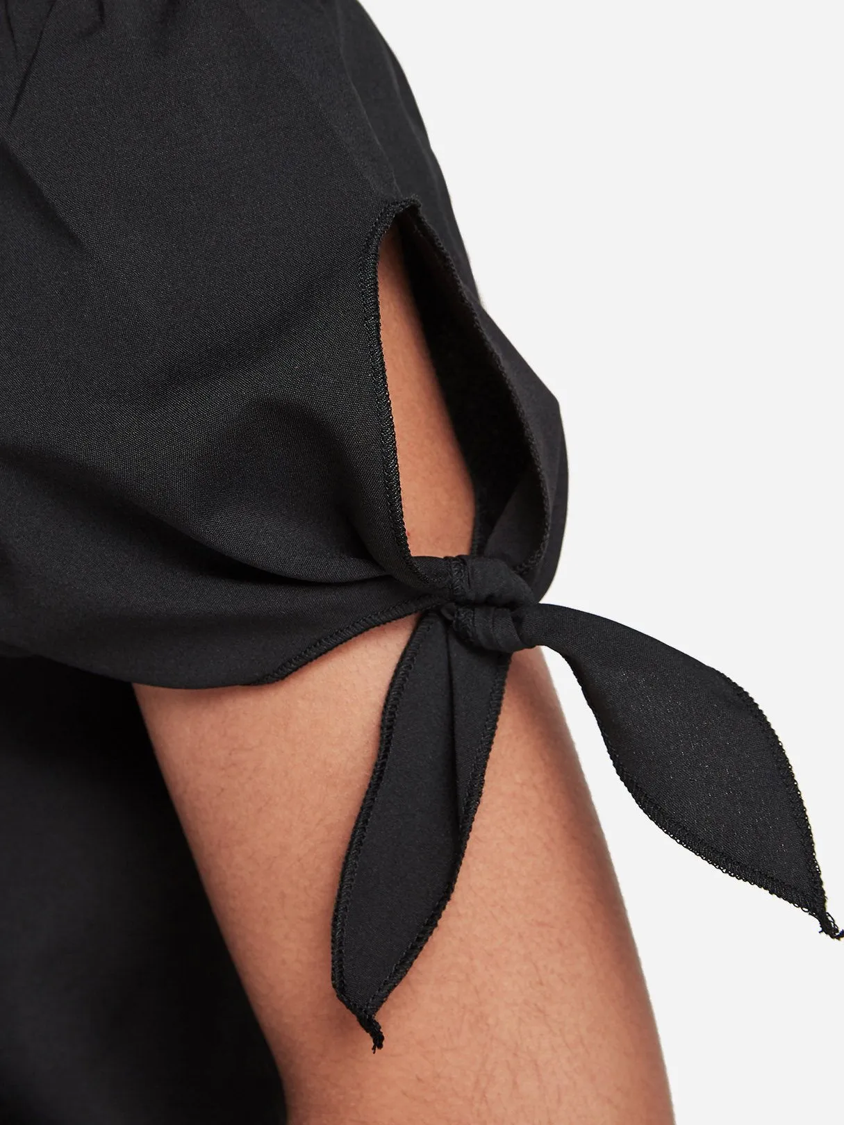 Custom Off The Shoulder Self-Tie Short Sleeve Top