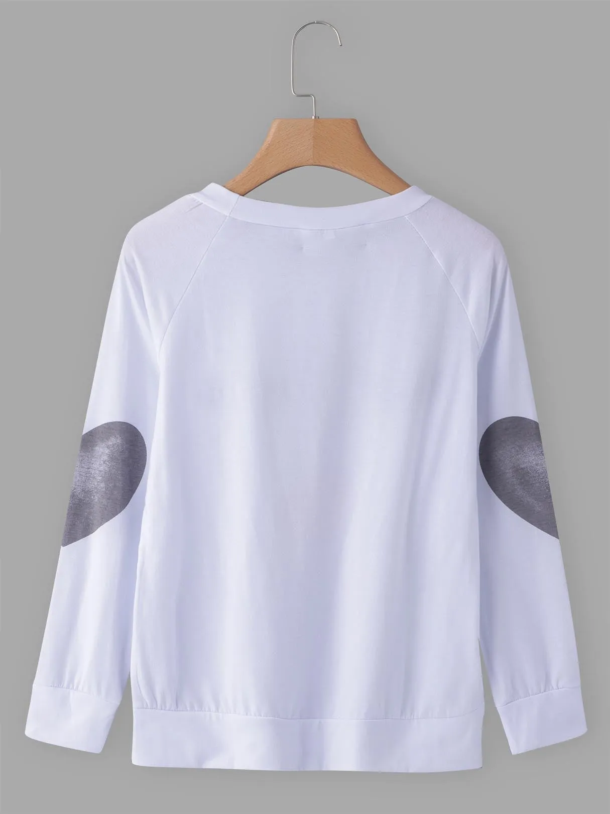 Custom Round Neck Letter Long Sleeve White T-Shirts