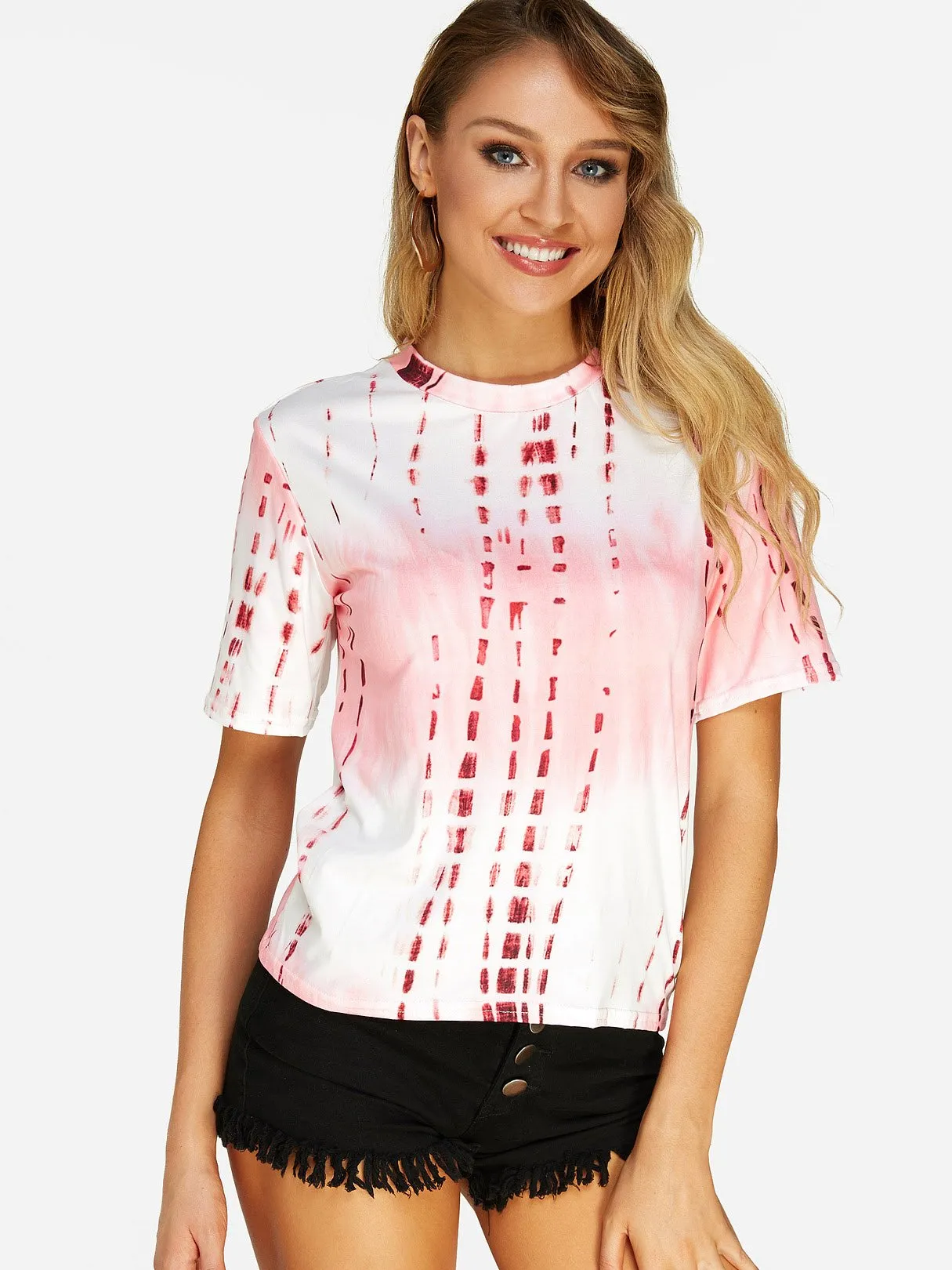 Custom Round Neck Printed Short Sleeve T-Shirt