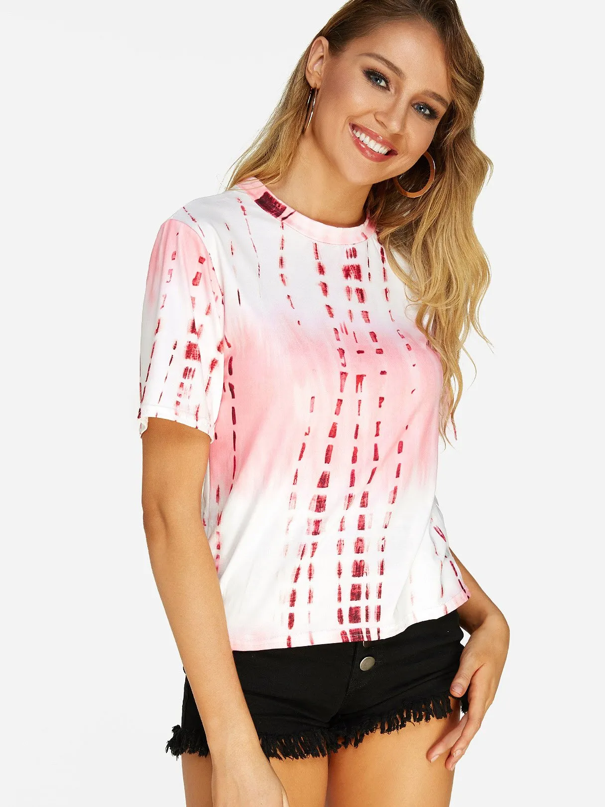 Custom Round Neck Printed Short Sleeve T-Shirt