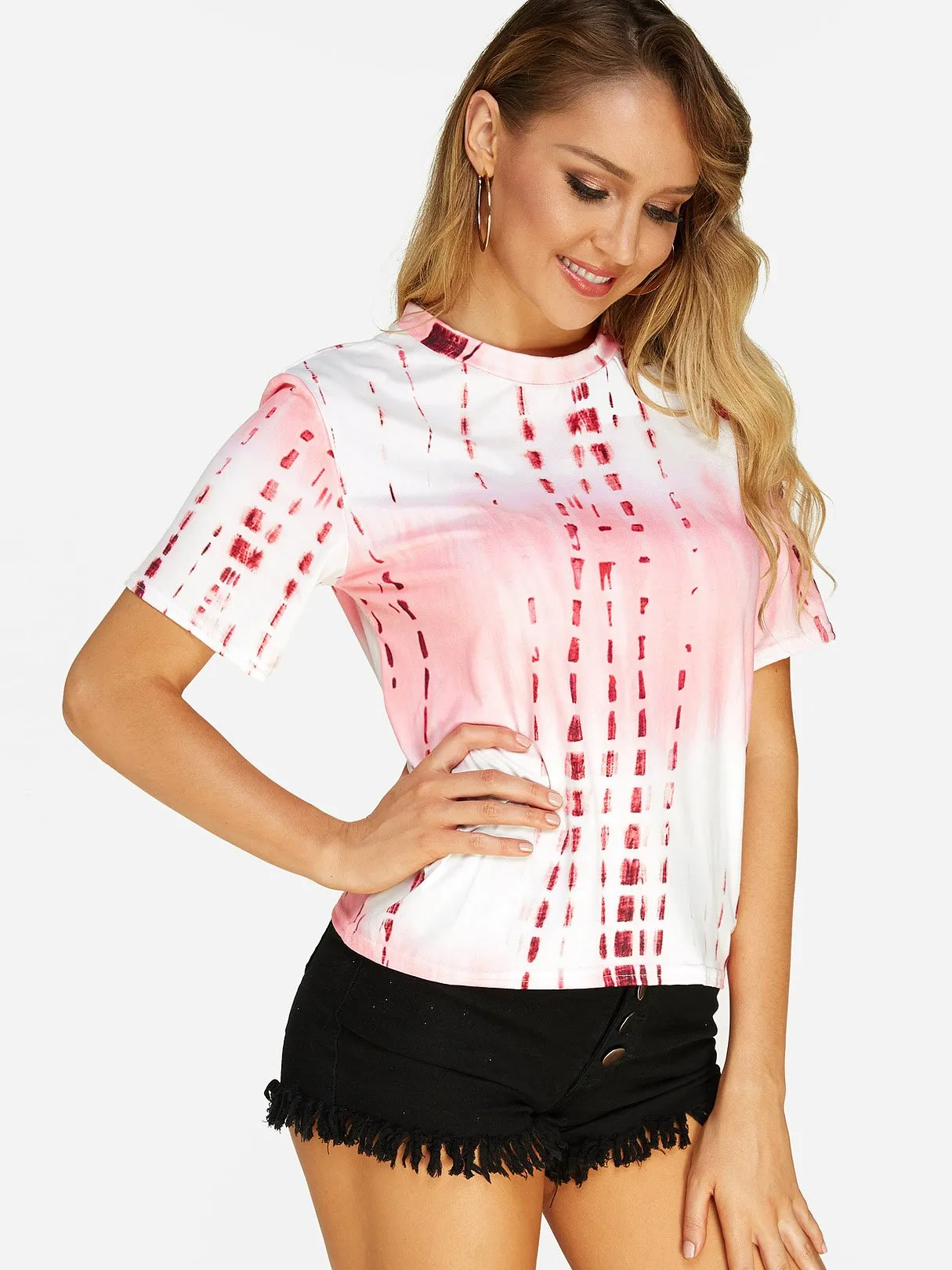 Custom Round Neck Printed Short Sleeve T-Shirt